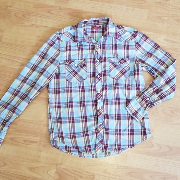 Arizona Jean Company Other - Pearl snap button up plaid cowboy western shirt